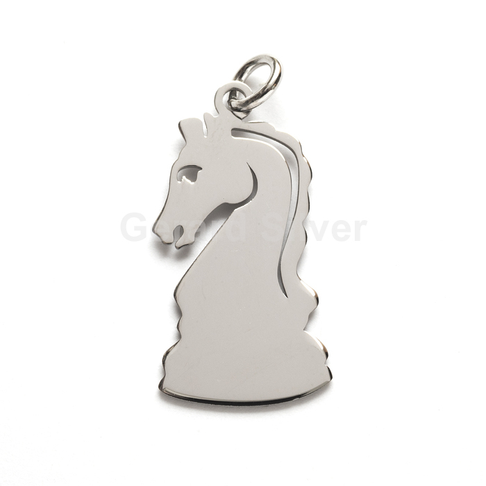 Colgante Plata Plano Cabeza Caballo 