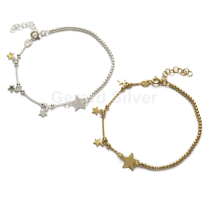 Pulsera Plata Estrellas 