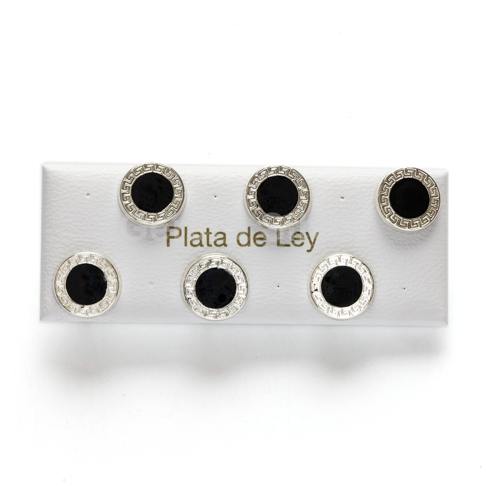 Pendiente Plata con Esmalte Negro