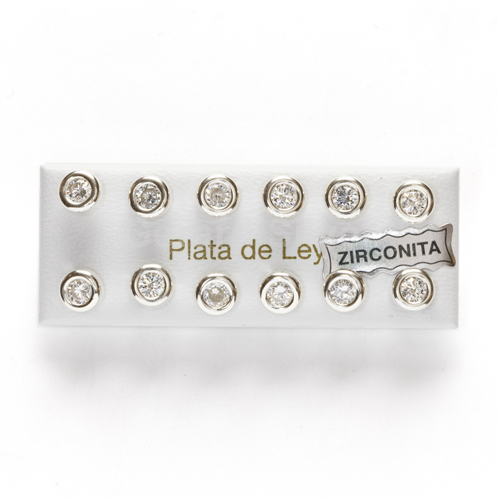 Pendiente Plata Circonita Montura Rusa