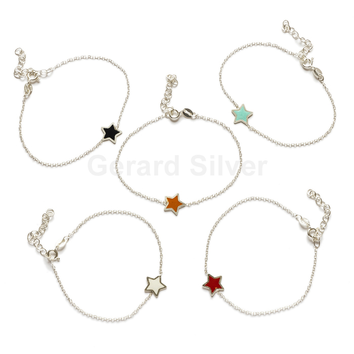 Pulsera Plata Estrella con Esmalte