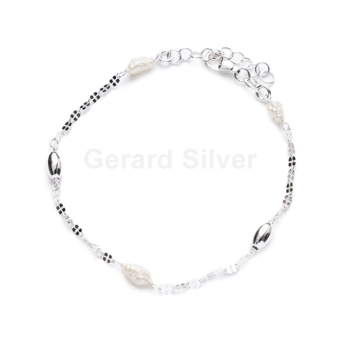 Pulsera Plata Perla Cultivada