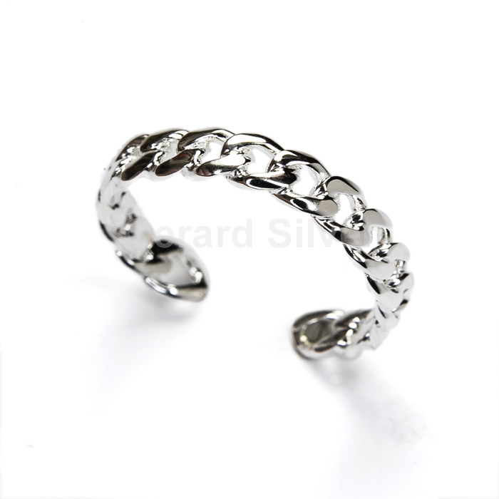 Anillo Plata Ajustable Enlazado