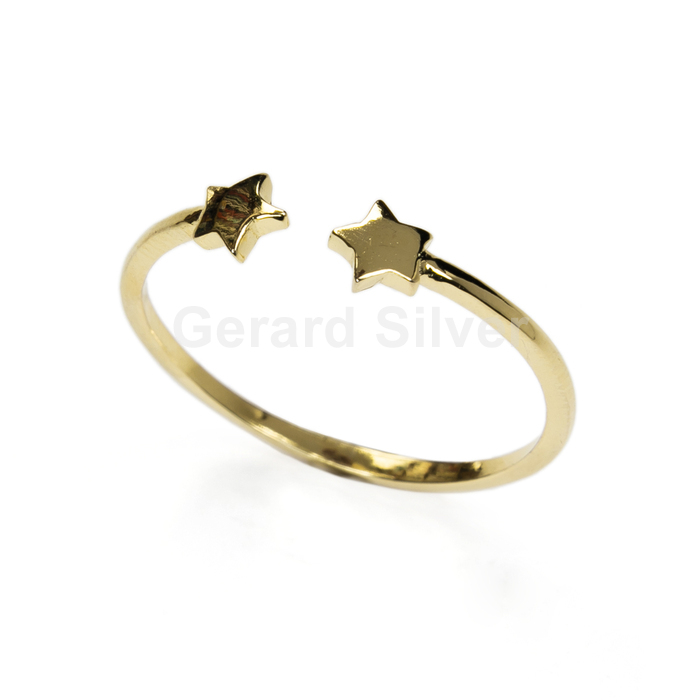 Anillo Plata Ajustable Estrellas