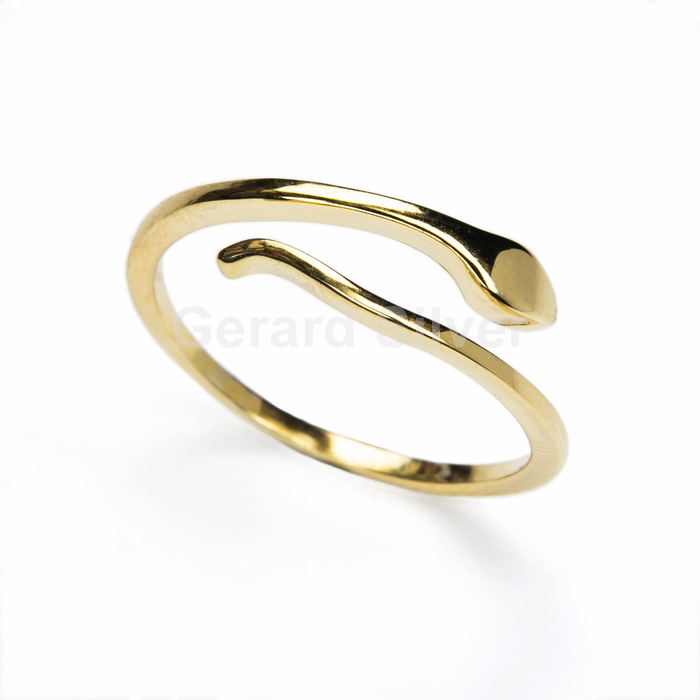 Anillo Plata Ajustable Serpiente