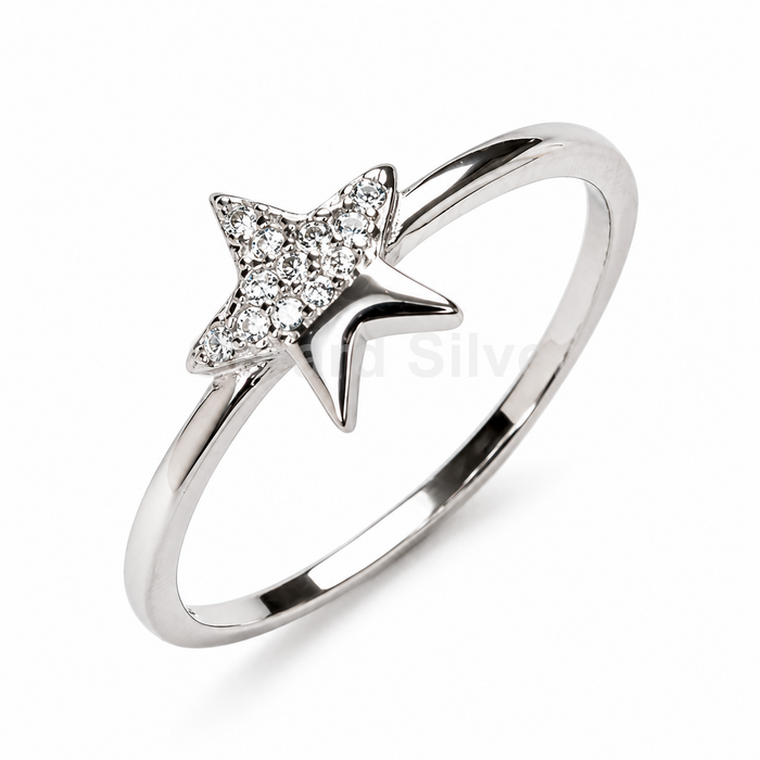 Anillo Plata Circonita Estrella 