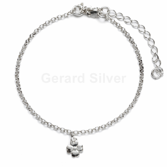 Tobillera plata Flor 