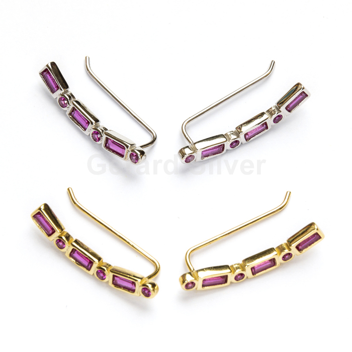 Trepador en plata y Circonita Fucsia 