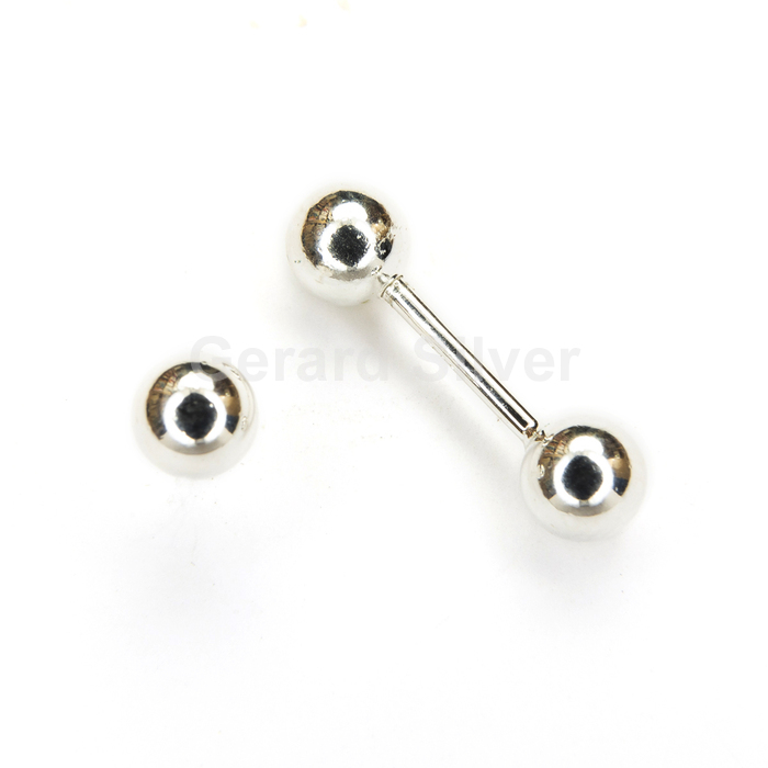 Pendiente de Plata con Cierre de rosca Redondo 