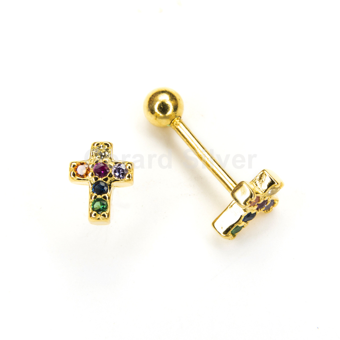 Pendiente de Plata con Cierre de rosca Redondo