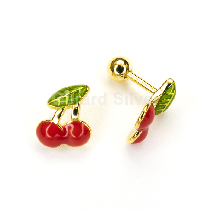 Pendiente de Plata con Cierre de rosca Redondo