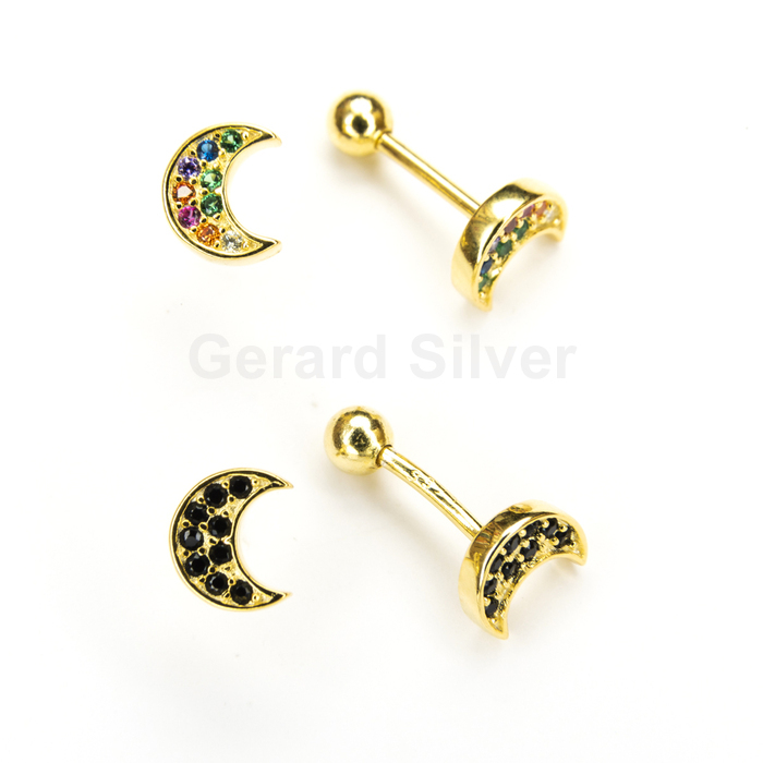 Pendiente de Plata con Cierre de rosca Redondo