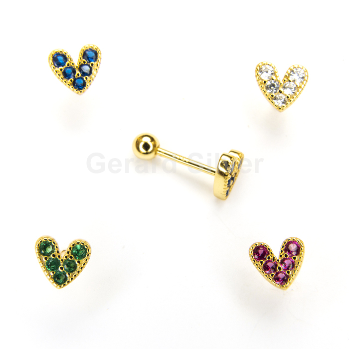 Pendiente de Plata con Cierre de rosca Redondo