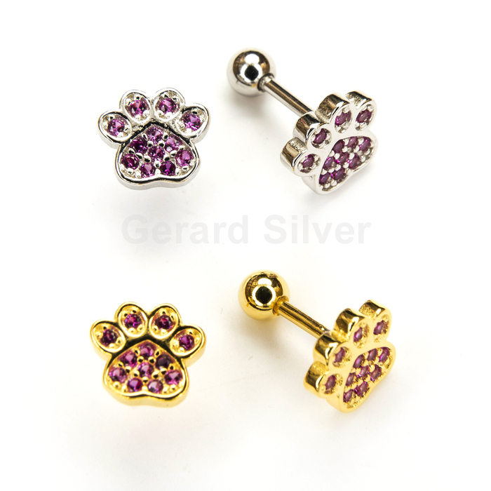 Pendiente en Plata  de Rosca con Cierre Redondo 