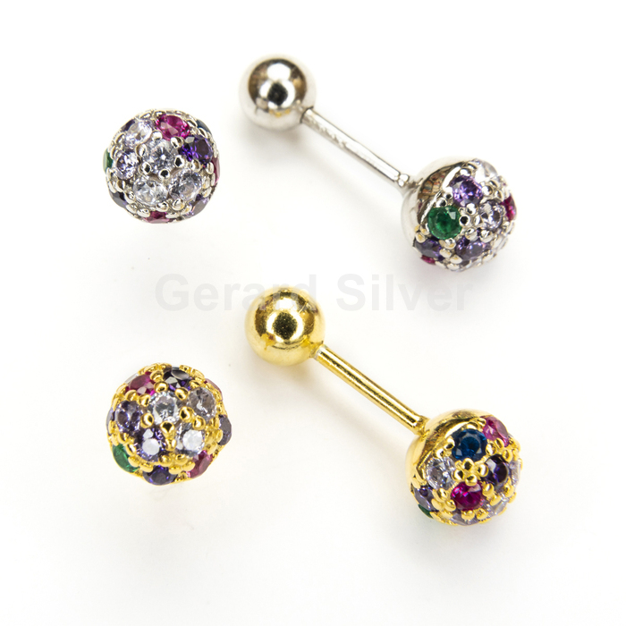 Pendiente en Plata  de Rosca con Cierre Redondo 