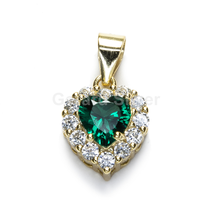 Colgante de Plata y Circonita Corazón 