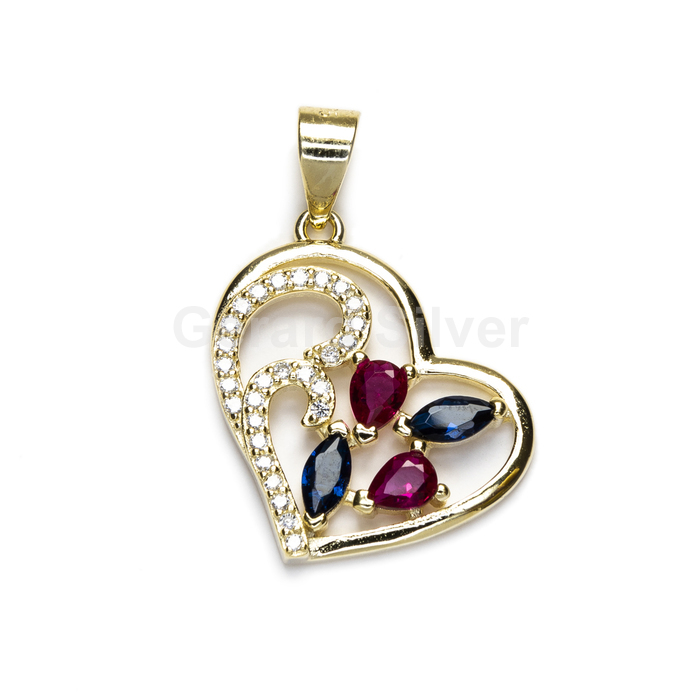 Colgante de Plata y Circonita Corazón 