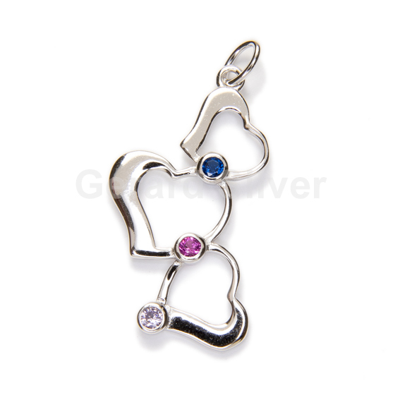 Colgante de Plata y Circonita Corazón 