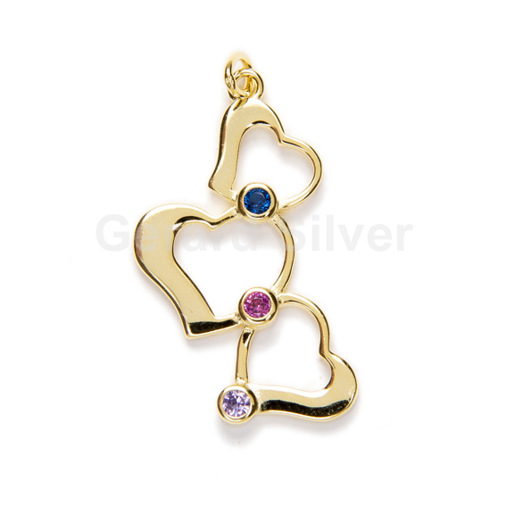 Colgante de Plata y Circonita Corazón 