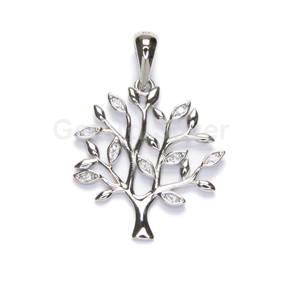 Colgante de Plata y Circonita Árbol de la Vida 