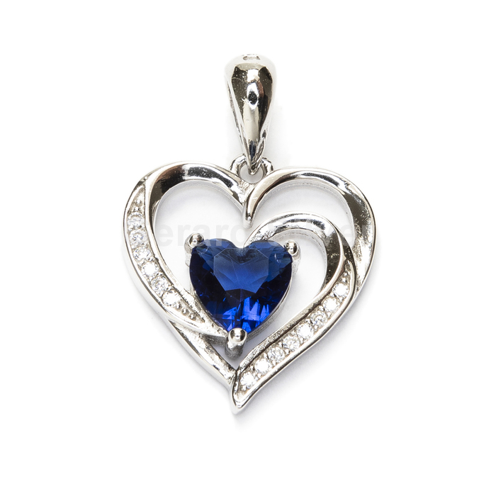 Colgante de Plata y Circonita Corazón 