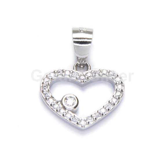 Colgante de Plata y Circonita Corazón 