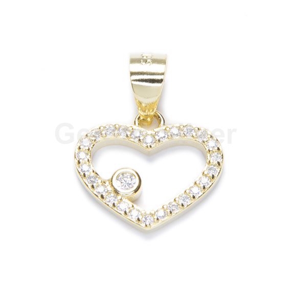 Colgante de Plata y Circonita Corazón 