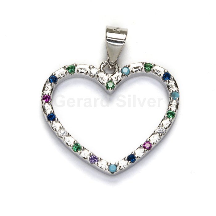 Colgante de Plata y Circonita Corazón 