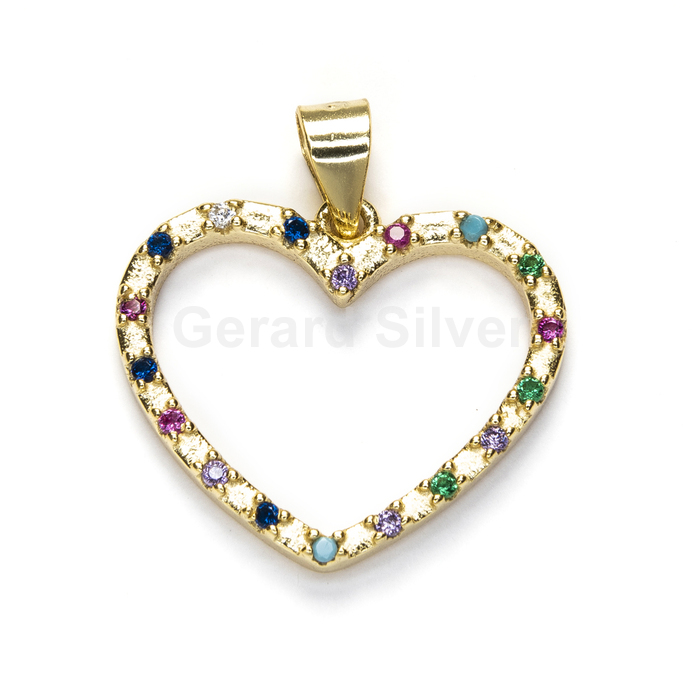 Colgante de Plata y Circonita Corazón 