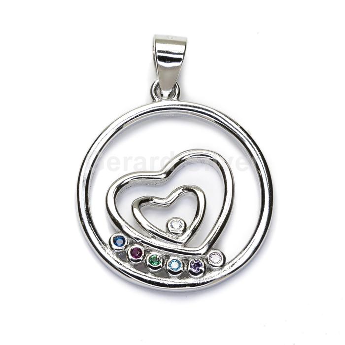 Colgante de Plata y Circonita Corazón 