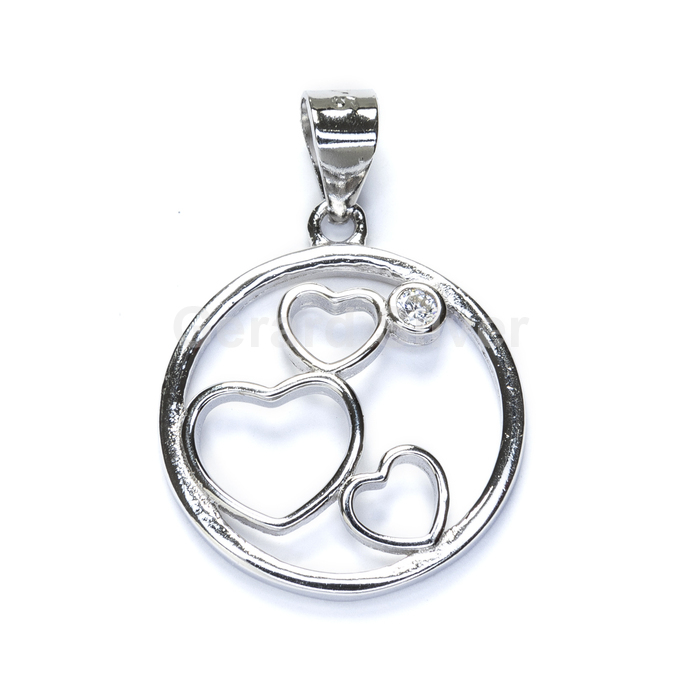 Colgante de Plata y Circonita Corazón 
