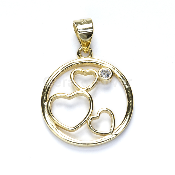 Colgante de Plata y Circonita Corazón 