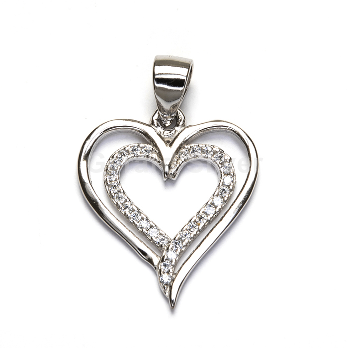 Colgante de Plata y Circonita Corazón 