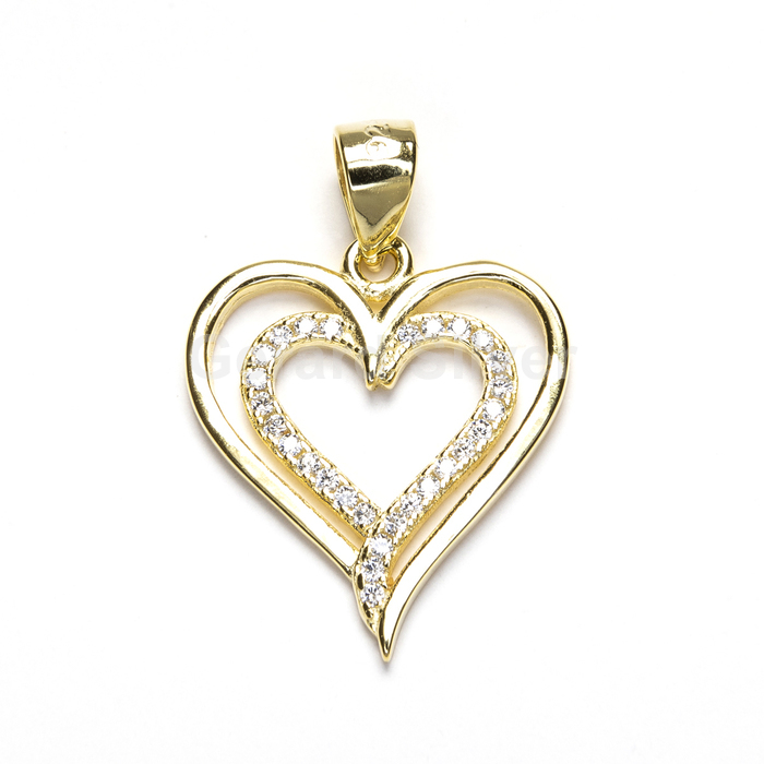 Colgante de Plata y Circonita Corazón 