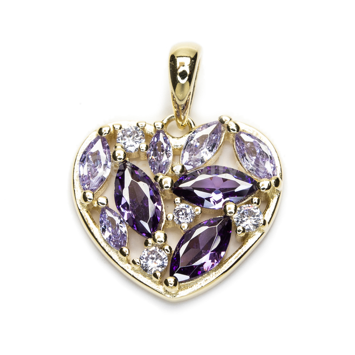 Colgante de Plata y Circonita Corazón 