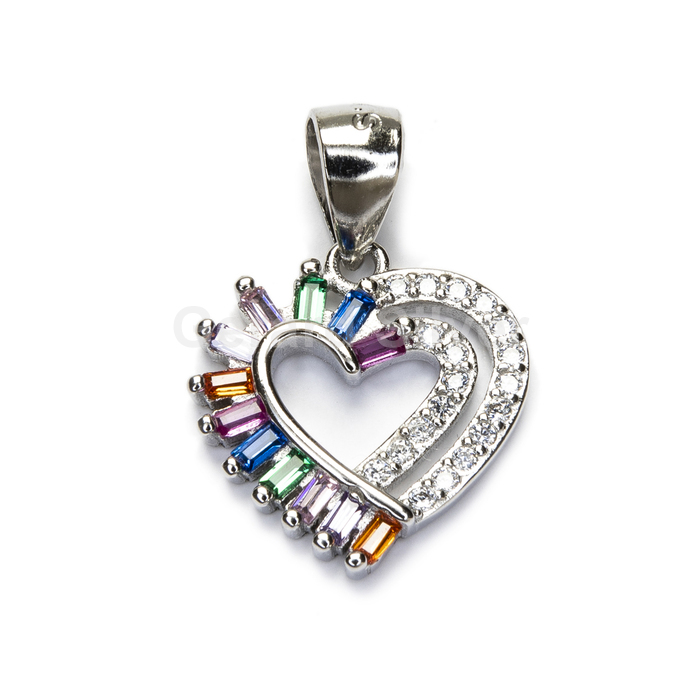 Colgante de Plata y Circonita Corazón