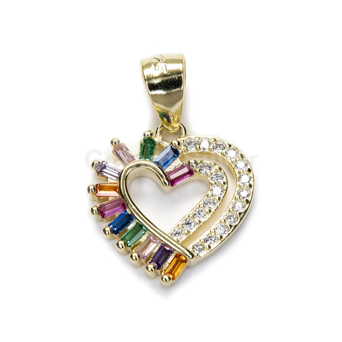 Colgante de Plata y Circonita Corazón