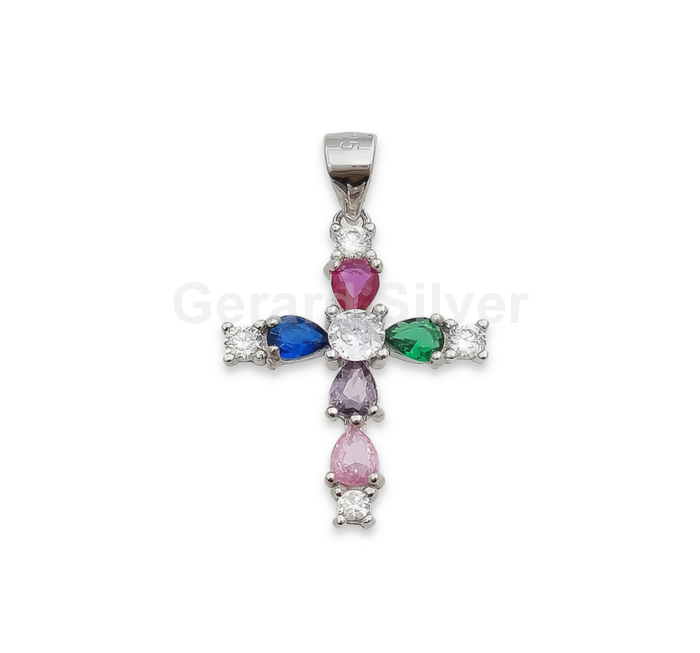 Colgante de Plata y Circonitas Cruz 