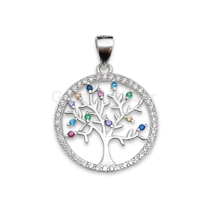 Colgante de Plata y Circonitas Árbol de la Vida 