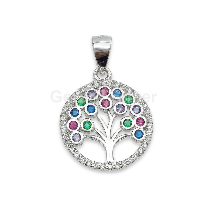 Colgante de Plata y Circonitas Árbol de la Vida 