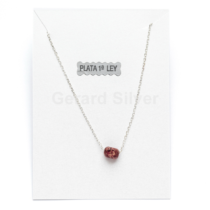 Collar de Plata y Mineral Jaspe Rojo 