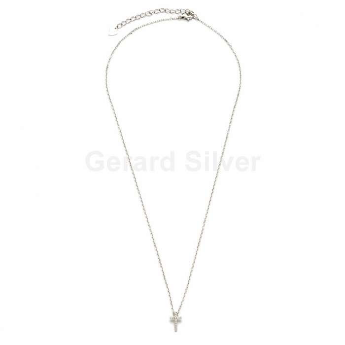 Collar en Plata y Cruz de Circonitas 