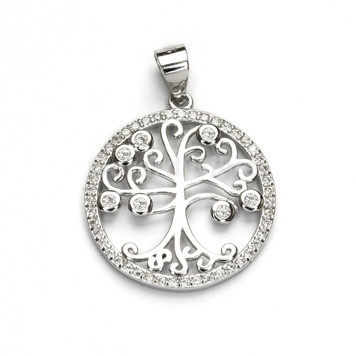 Colgante de Plata y Circonitas Árbol de la Vida 