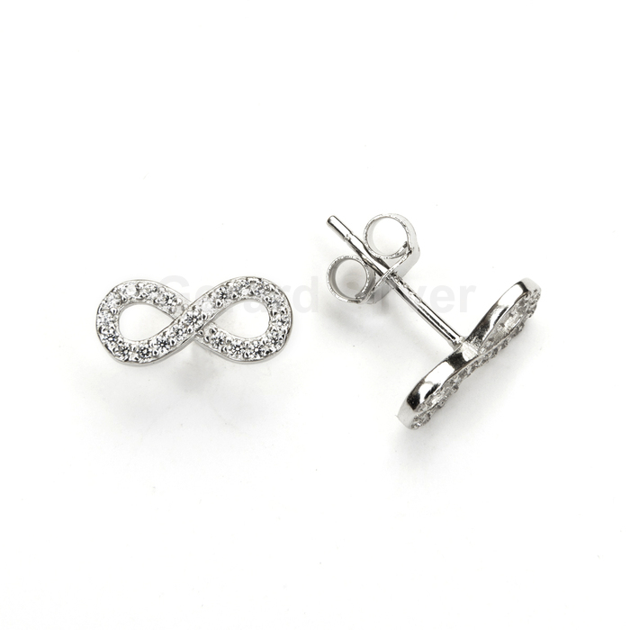 Pendiente de Plata y Circonita Infinito 