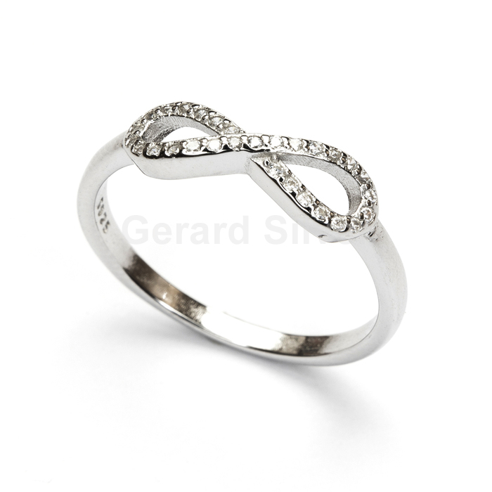 Anillo de Plata y Circonitas Infinito 