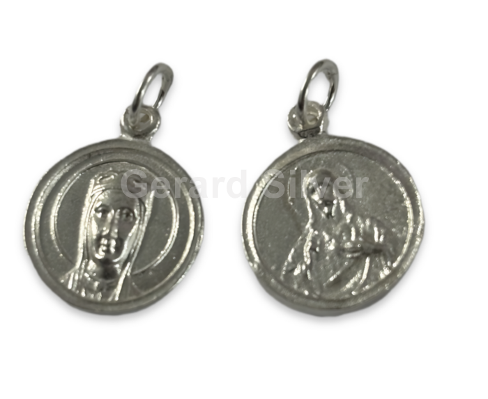 Silver pendant virgin of montserrat 14 mm