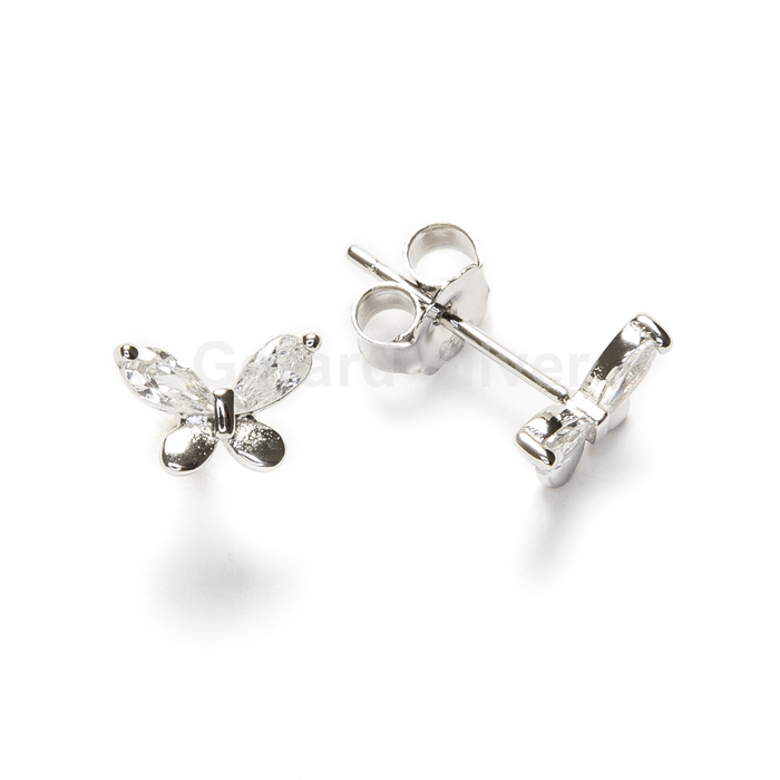 Pendiente de Plata y Circonita Mariposa 