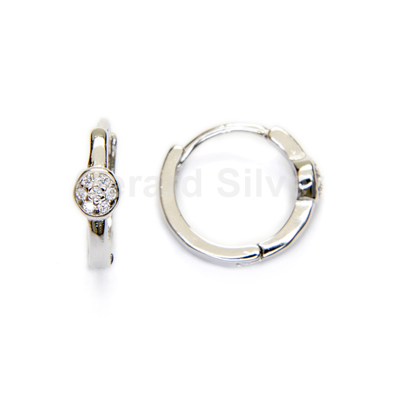 Aro en Plata y Circonita con Cierre de Clic 