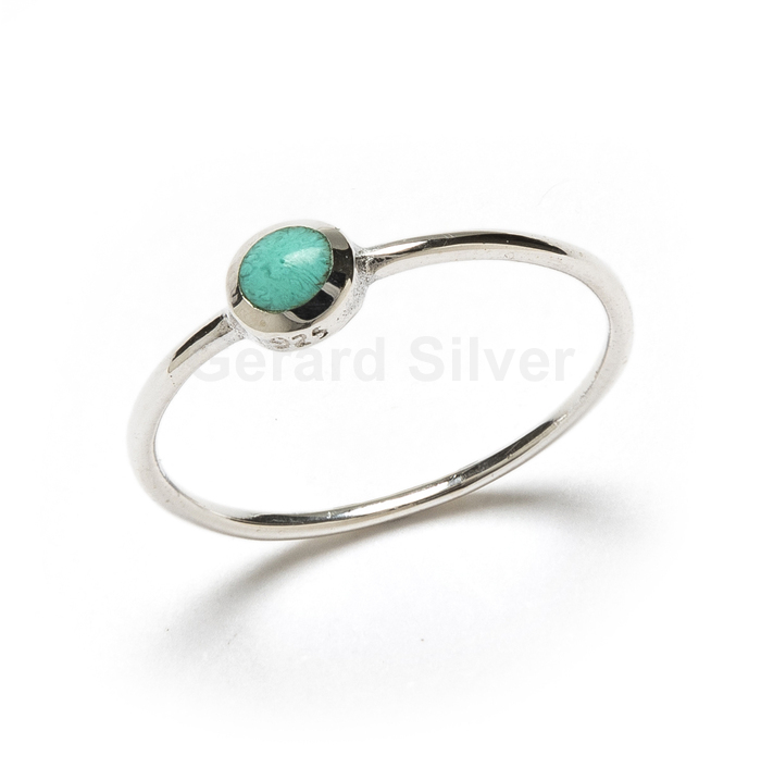 Anillo de Plata Con Esmalte Turquesa 