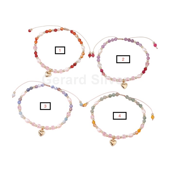 Pulsera de Acero 304 y Baño de Oro Con Minerales Naturales 